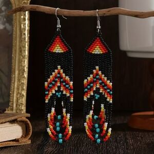 Vibrant Southwestern Inspired  Beaded Earrings
